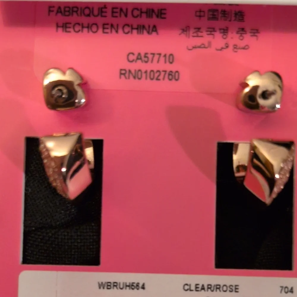 Kate Spade Rose Gold Cubic Zirconia Earringseith Dust Bag - Picture 5 of 8